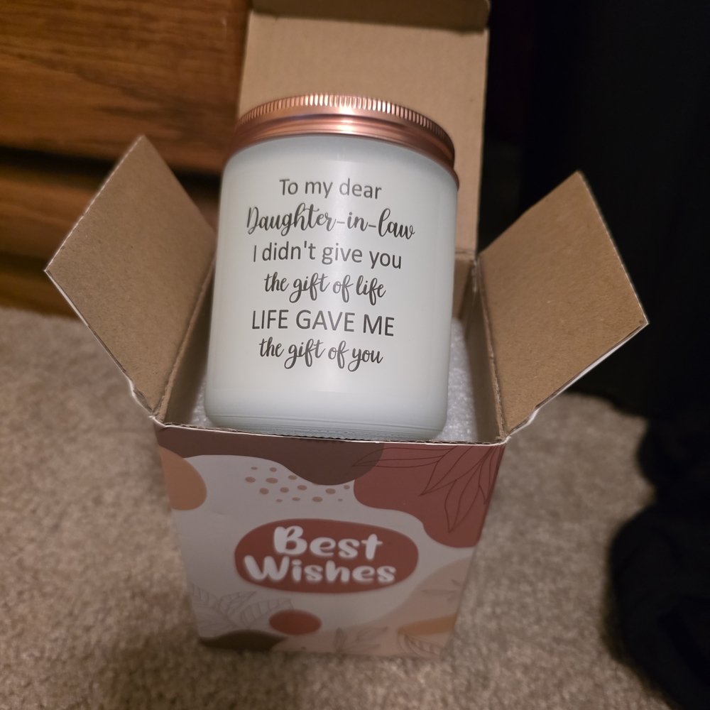 White Candle with Copper Lid